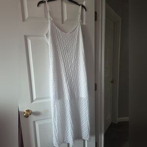 Women's bow lace midi dress size L NWOT